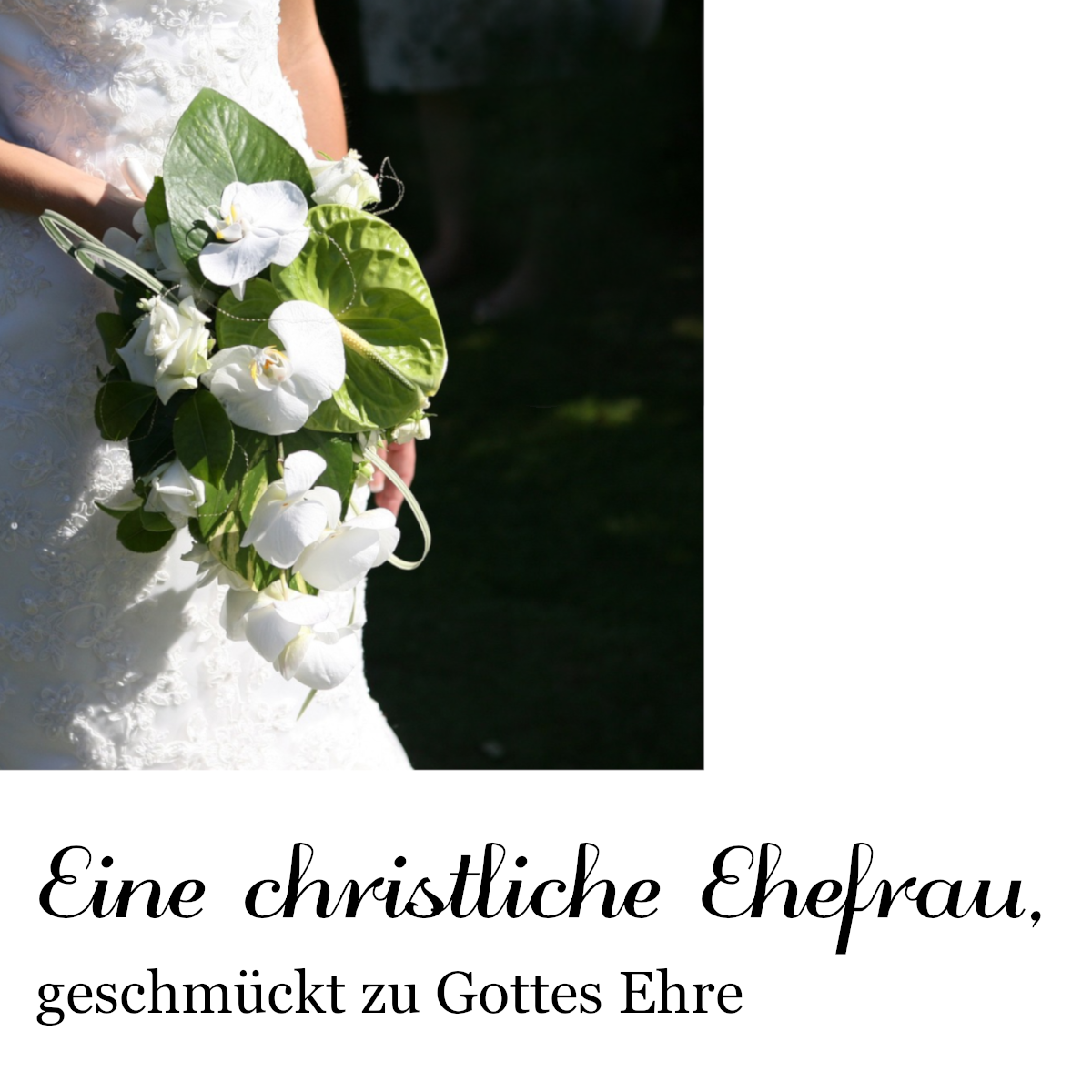 Eine christliche Ehefrau, geschmückt zu Gottes Ehre  Bild anzeigen